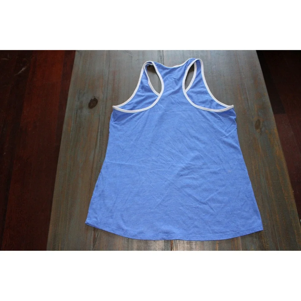 The North Face Mens Blue Graphic Racerback Tank Top Slim Fit Large L